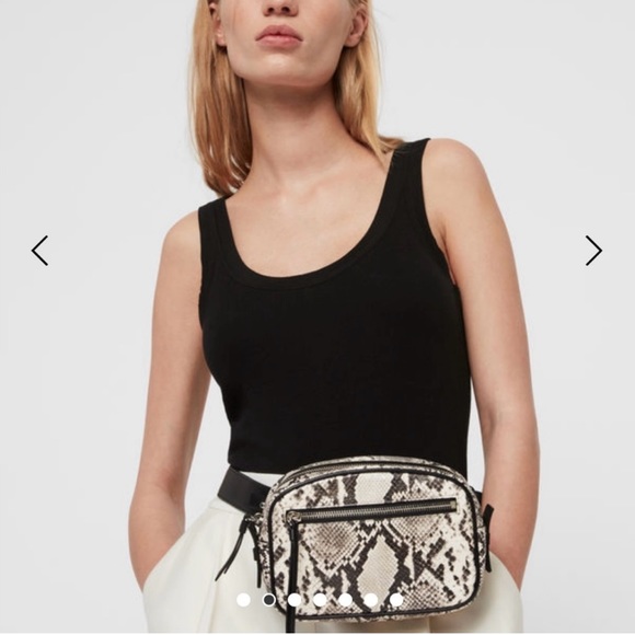 ALLSAINTS Sliver Bumbag Crossbody, Snake Print - Picture 2 of 15